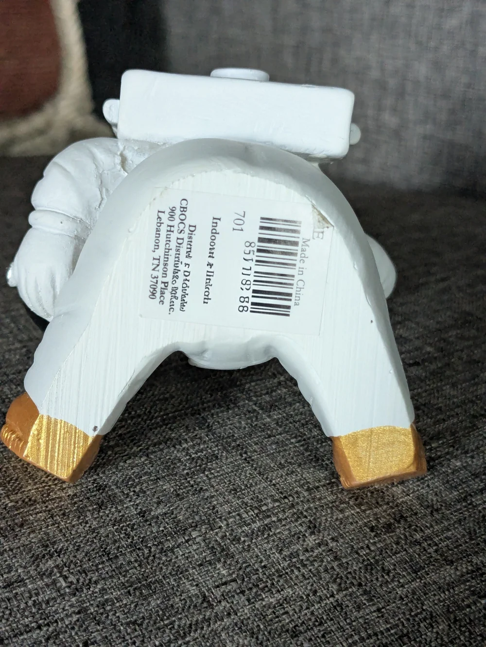 Cute White & Gold Astronaut Cat Figurine